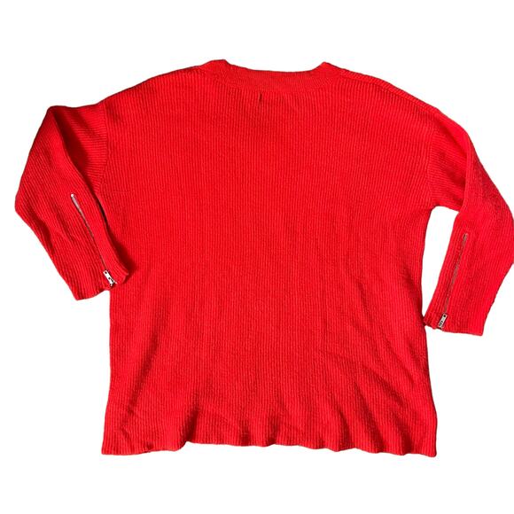 Ellos Oversized Neon Red Orange Sweater - Picture 6 of 9